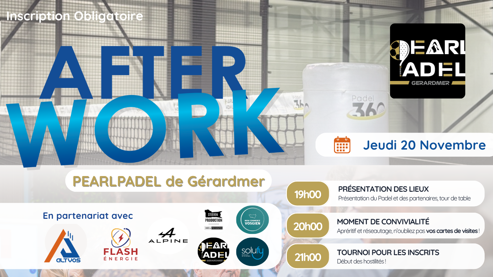 Afterwork Pearl Padel x Altyos 20/11/2025
